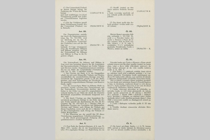 Dohoda o vyrovnání kurzových rozdílů na zásobách zlata a deviz Národní banky (1941)