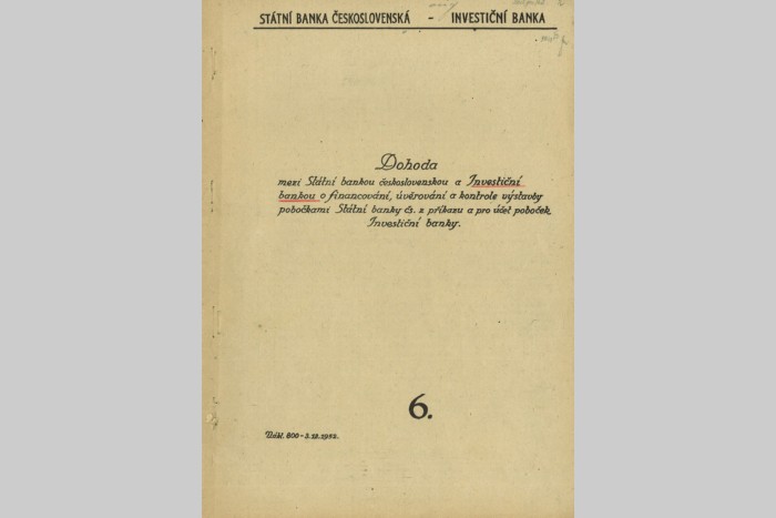 Dohoda SBČS a IB o financování, úvěrování a kontrole výstavby (1952)