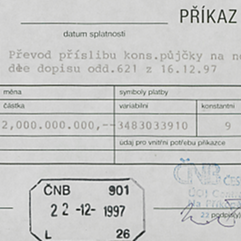 Příkaz k úhradě ve výši 2 mld. Kč (1997)