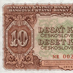 10 Kčs bankovka Státní banky československé, avers (1953)