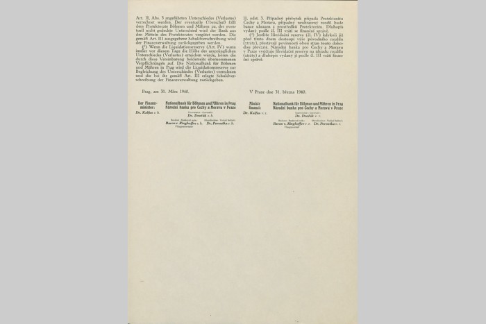 Dohoda o vyrovnání kurzových rozdílů na zásobách zlata a deviz Národní banky (1941)