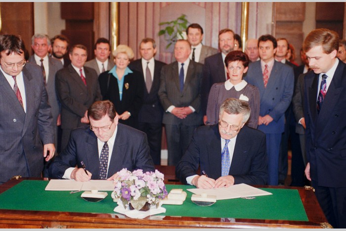 Podpis dohody o spolupráci ČR a SR (1992), Hejzlar Jaroslav, ČTK