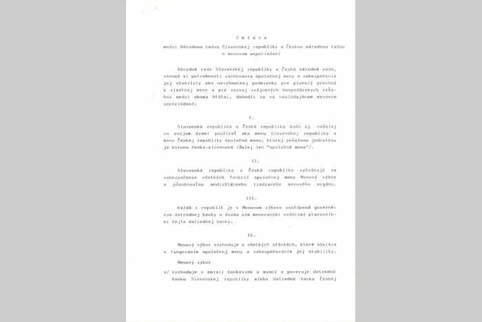 Smlouva o měnovém uspořádání ČR a SR (1992)